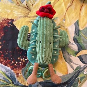 PlushJellyCat Amusable Cactus Toy with Red Flower